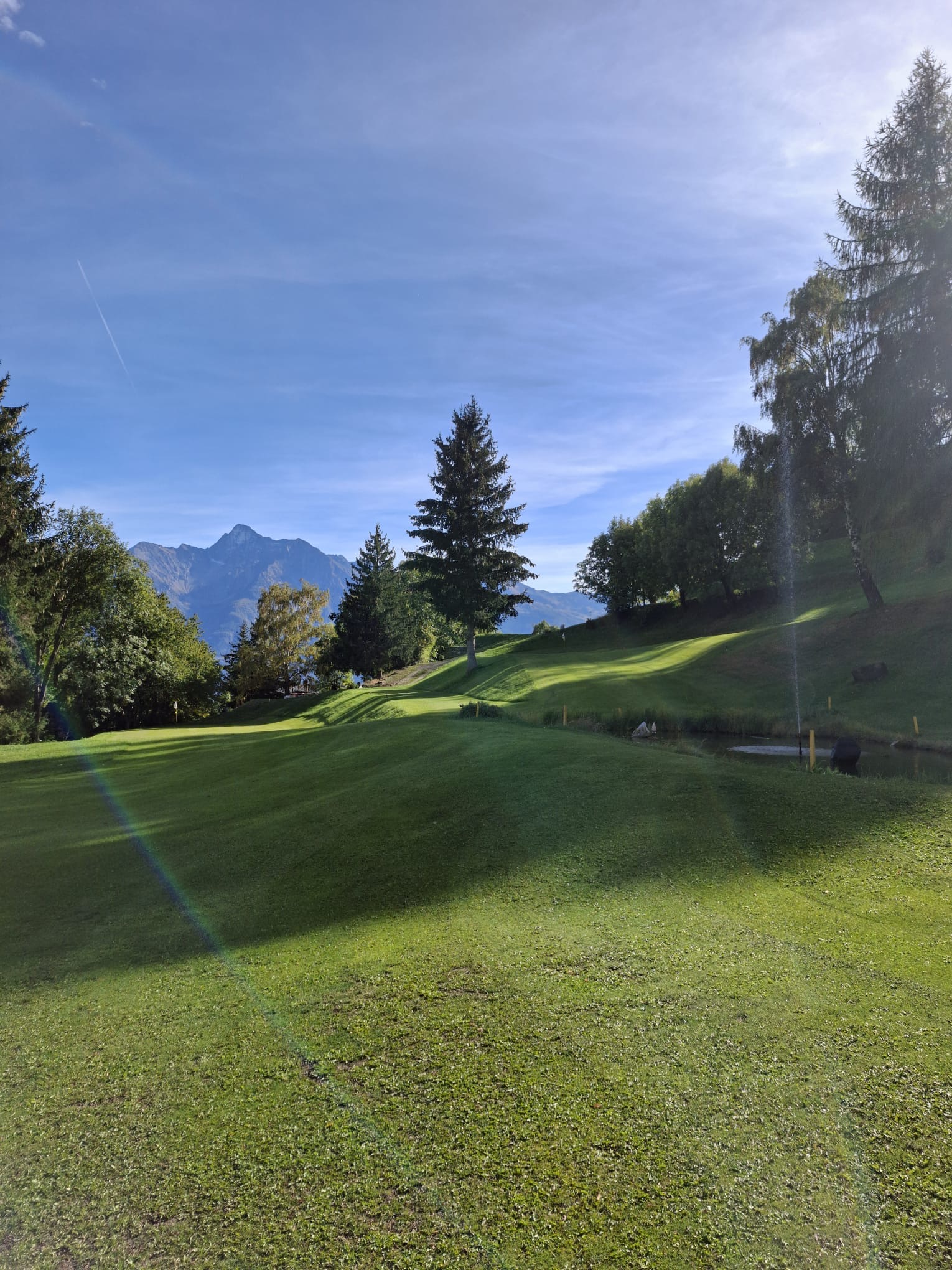 Panorama del campo Golf Club Aosta Arsanières